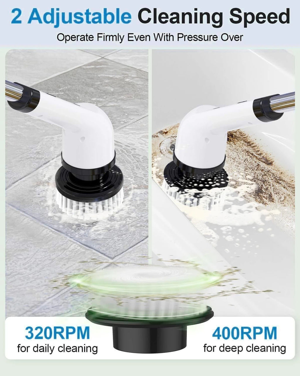 9 in 1 Cordless Electric Spin Scrubber | Rechargeable Cleaning Brush