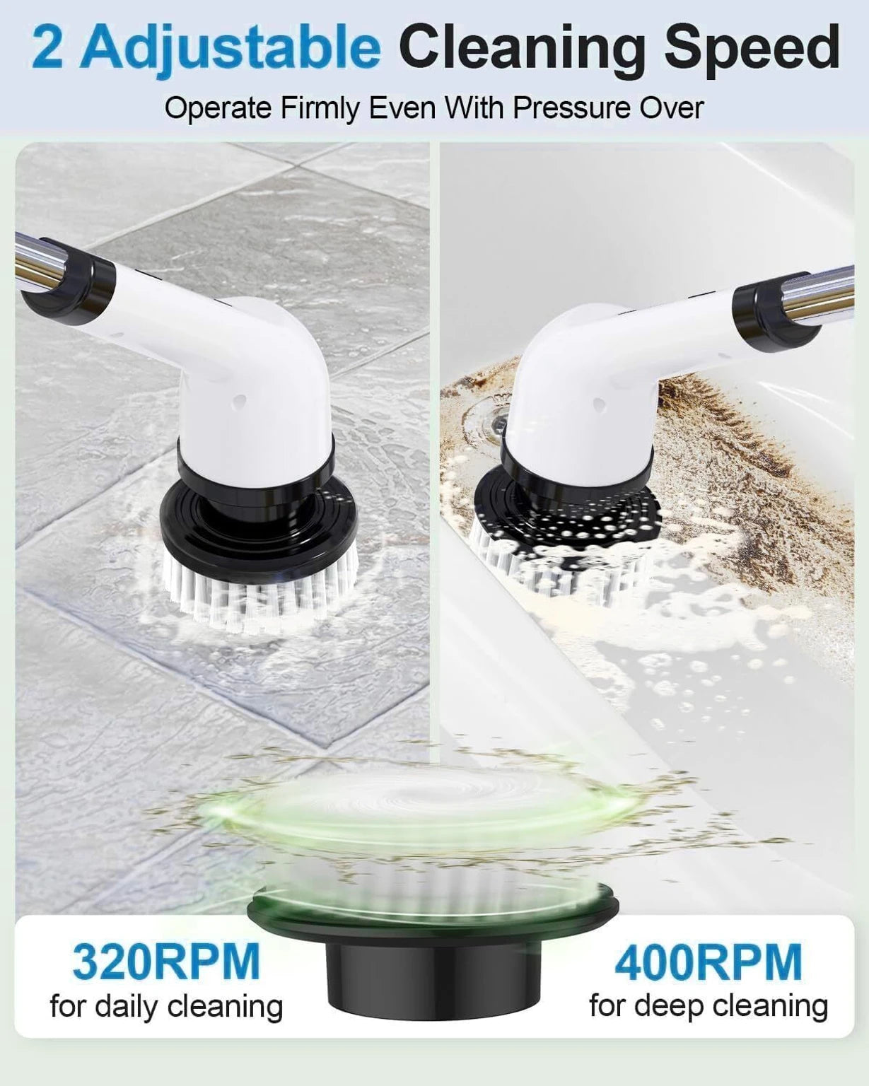 9 in 1 Cordless Electric Spin Scrubber | Rechargeable Cleaning Brush
