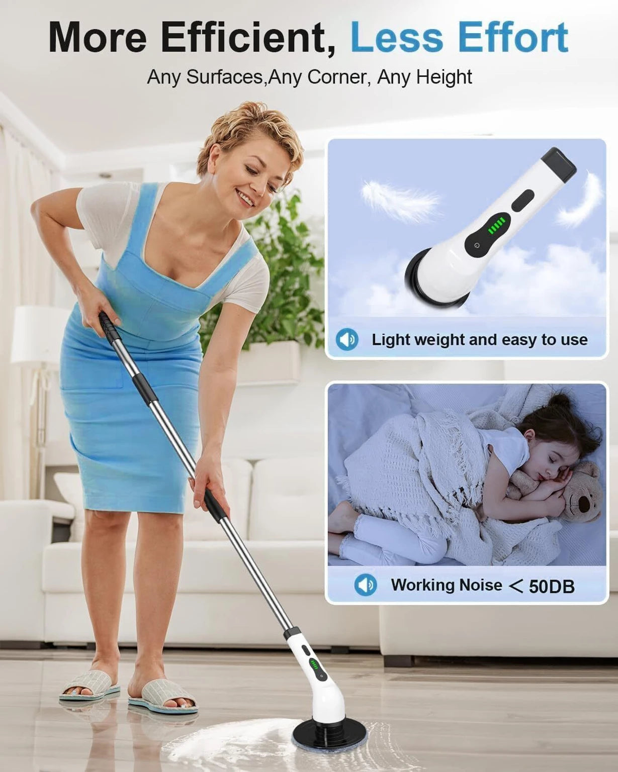 9 in 1 Cordless Electric Spin Scrubber | Rechargeable Cleaning Brush