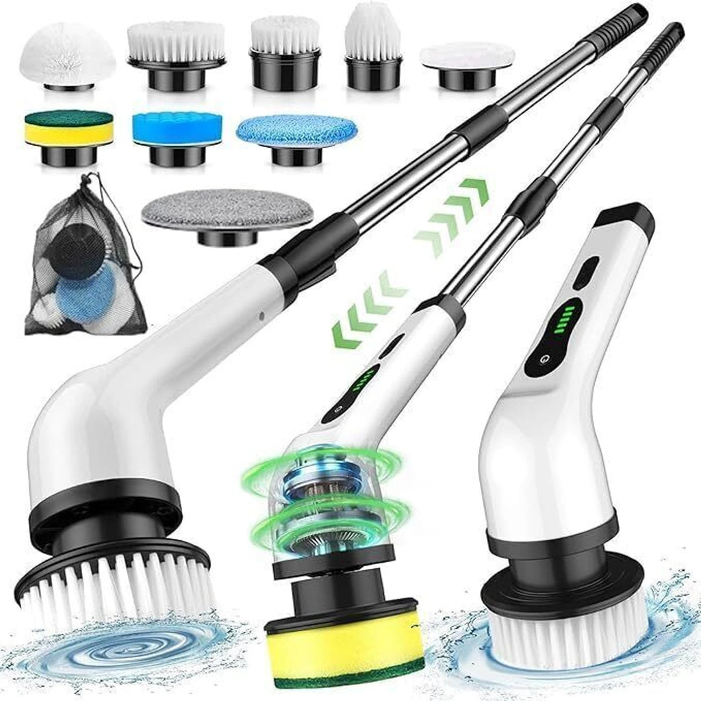 9 in 1 Cordless Electric Spin Scrubber | Rechargeable Cleaning Brush