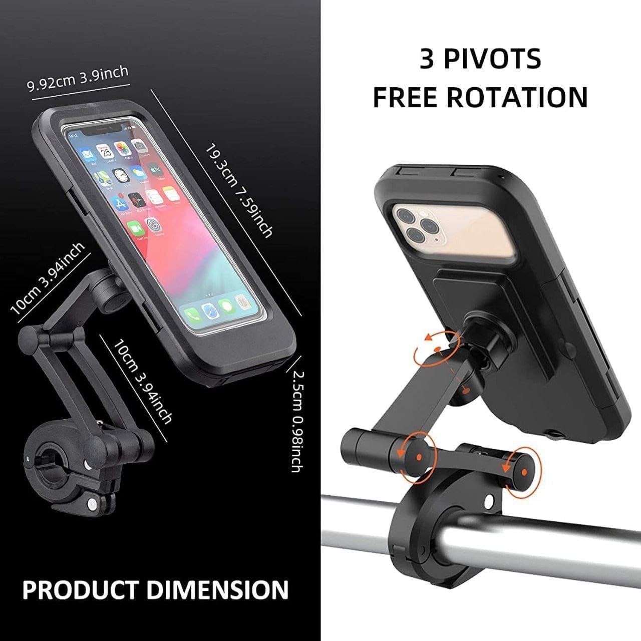 Waterproof Mobile Phone Holder 360° Rotating for Bike