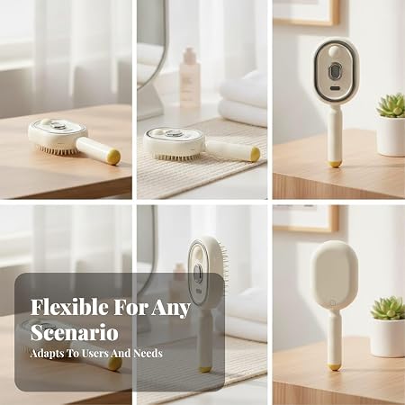 Steam Hair Brush |  Single-Button Start Air-Padded Massage Comb Portable | Type-C Charging