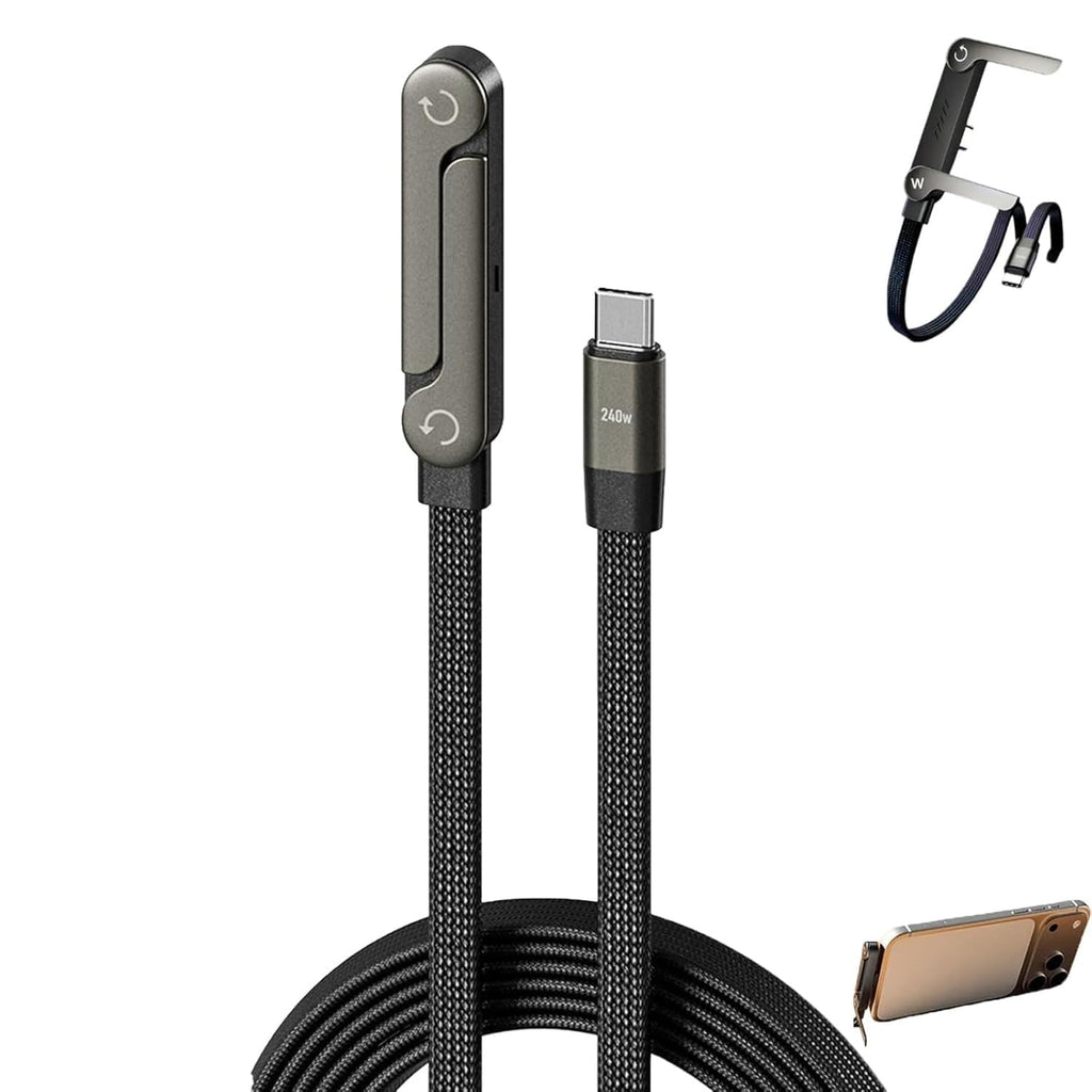 Invisible Holder Charger Cable with Stand,Type-C to Type-C