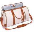 Leather Convertible Garment Bag for Travel - 2 in 1 Hanging Suitcase