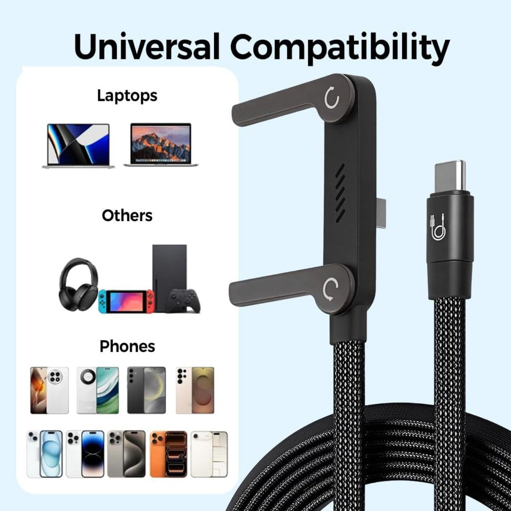 Invisible Holder Charger Cable with Stand,Type-C to Type-C