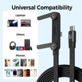 2-in-1 Invisible Holder Charger Cable – 240W Fast Charging Cord with Built-in Phone Stand, Tangle-Free Nylon Cables for Smartphones Tablets