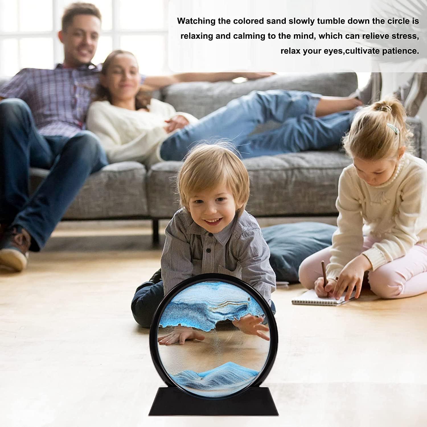 3D Moving Sand Art Picture Glass Liquid Painting