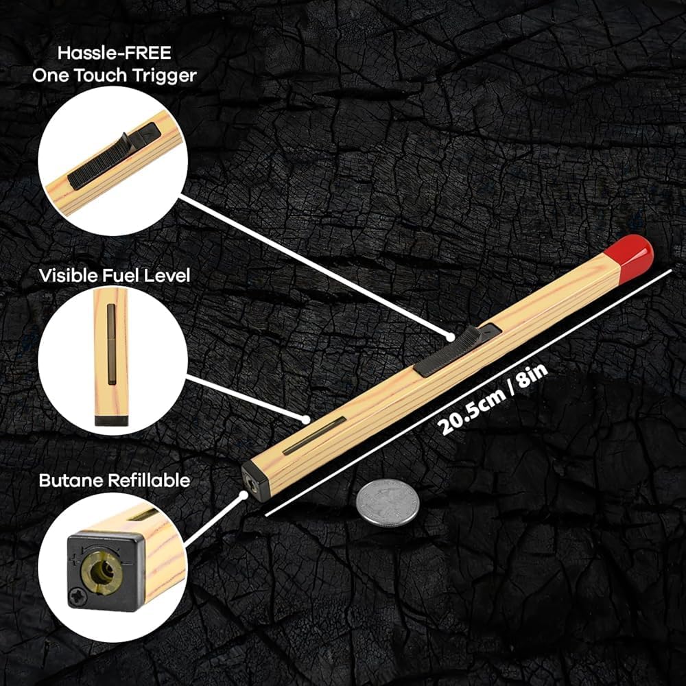 Refillable Match Stick Shaped Butane Lighter
