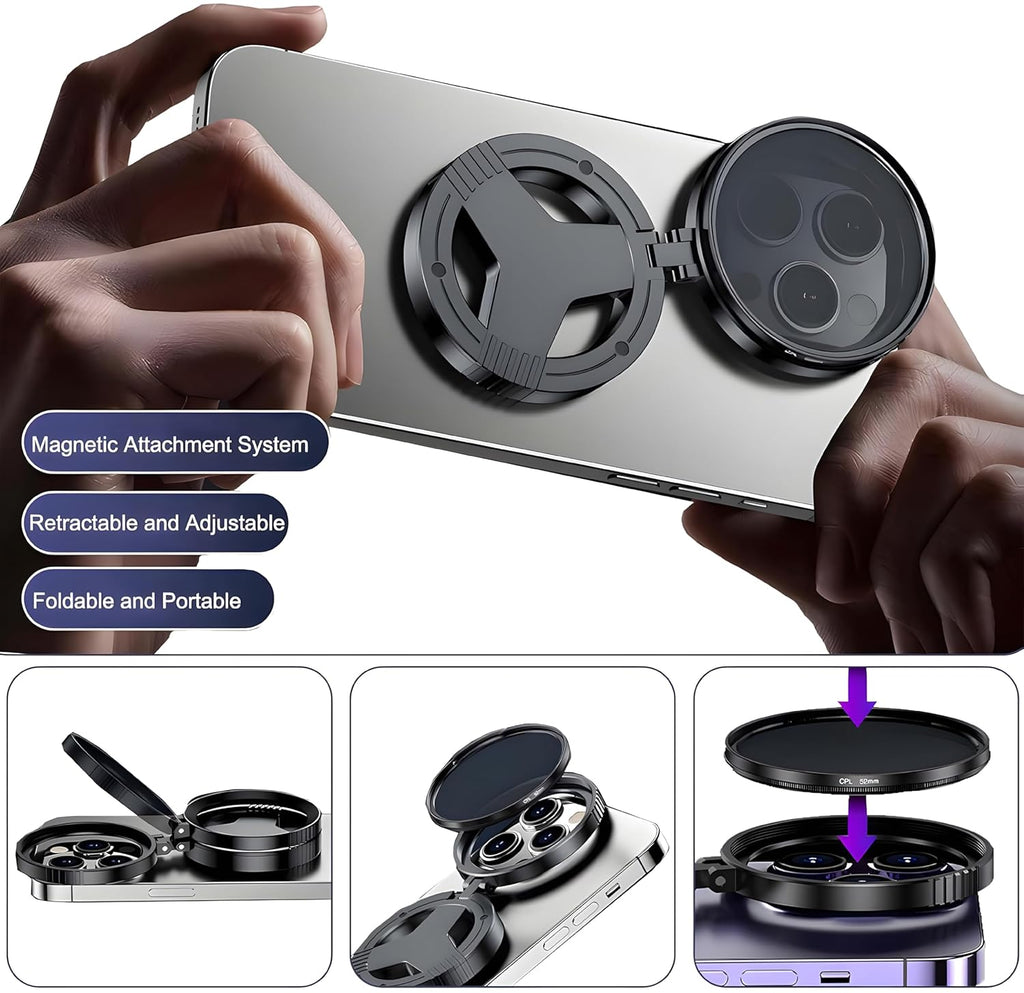 Magnetic CPL Filter for iPhone & Smartphones, 52mm Circular Polarizing Lens
