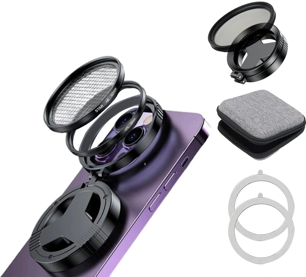 Magnetic CPL Filter for iPhone & Smartphones, 52mm Circular Polarizing Lens
